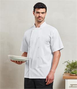 Premier Studded Front Short Sleeve Chefs Jacket